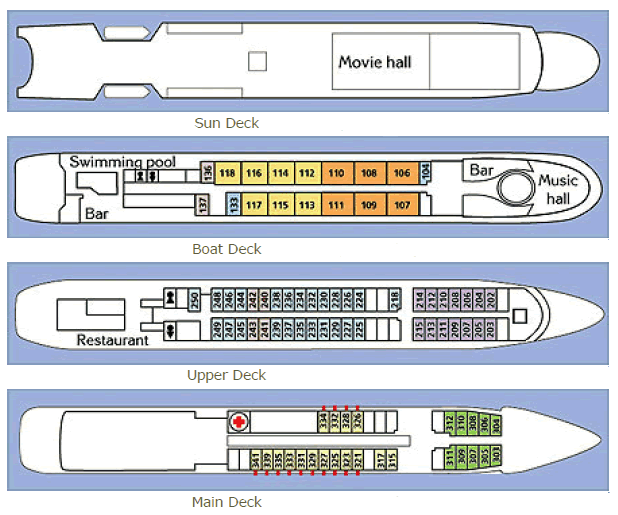 MS Tolstoy deck plan